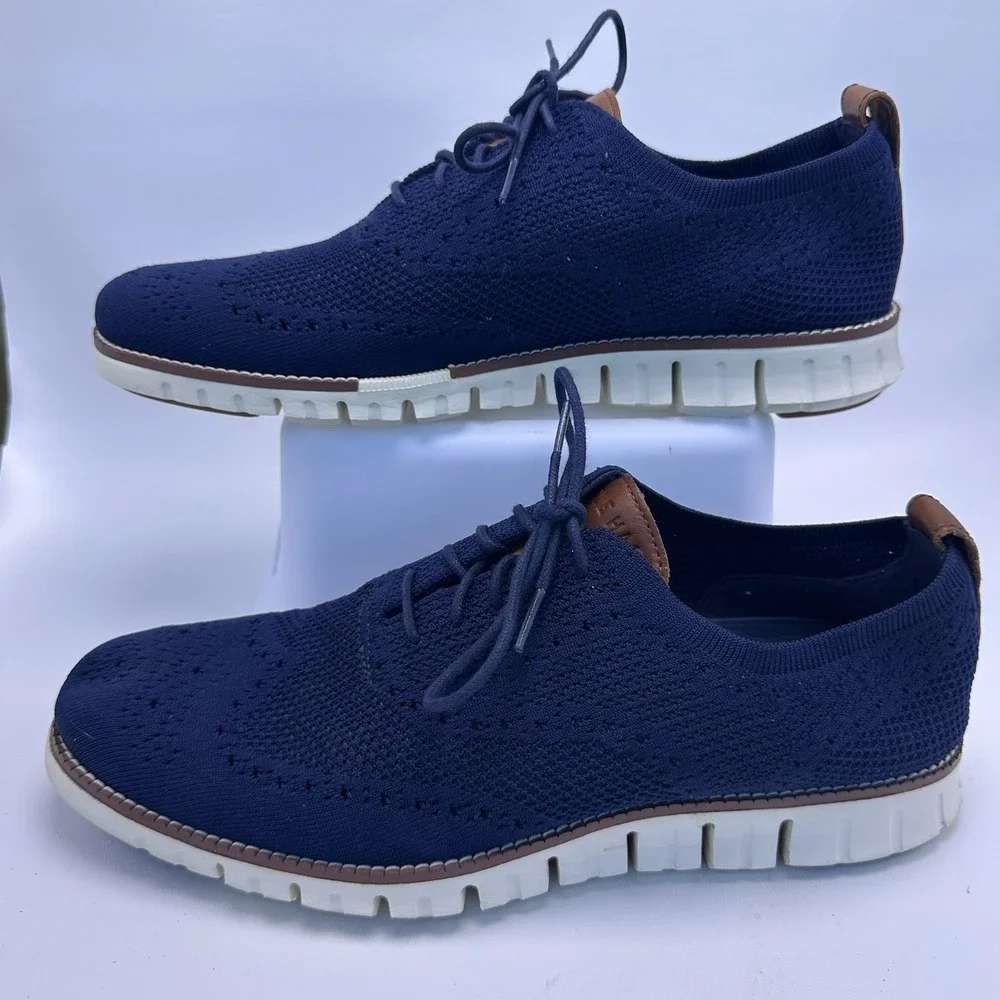 Cole Haan ZeroGrand Stitchlite Men's 11 M Wingtip Oxford Casual Shoes Blue
